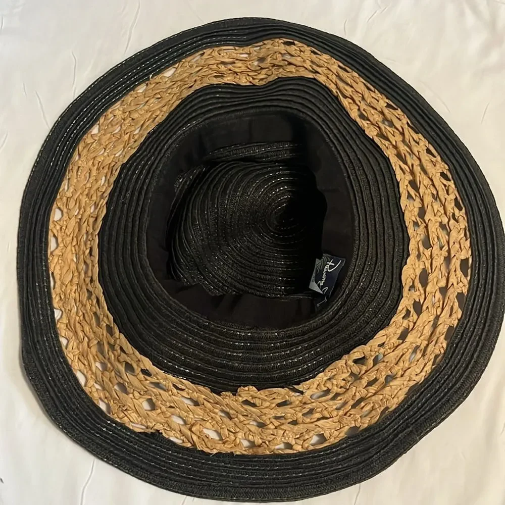 Panama Jack Floppy Braided Wide Brim Straw Paper Sun Excursion Hat Vacation